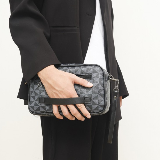 Men's handbag with vintage shoulder bag texture, quality casual cross-body handbag, light luxury multi-functional wrist money bag