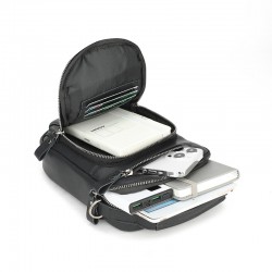 Men's bag, leather film new men's casual backpack, large capacity small square bag, water-resistant single shoulder bag, cross-border trendiness crossbody bag