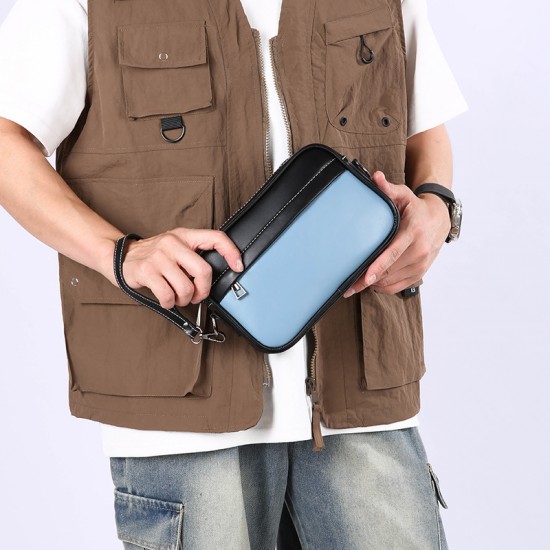 Amazon cross-body bag for men and women, PU leather single-shoulder hanging bag for outdoor sports, waterproof zero money storage small square bag Amazon cross-body bag for men and women, PU leather single-shoulder hanging bag for outdoor sports, waterproof zero money storage small square bag
