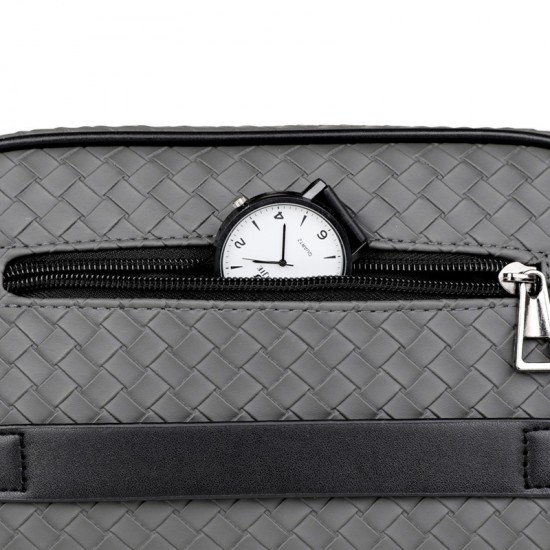 New style handbag for casual wear with woven texture, men's cross-body bag for business and casual wear, trendy casual bag for cross-body carrying, high-quality simple handbag with grip for men