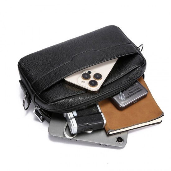 Men's handbag for casual wear, multi-functional bag with PU leather cross-body bag for business and casual wear, trendy cross-body bag for men, large capacity men's shoulder bag