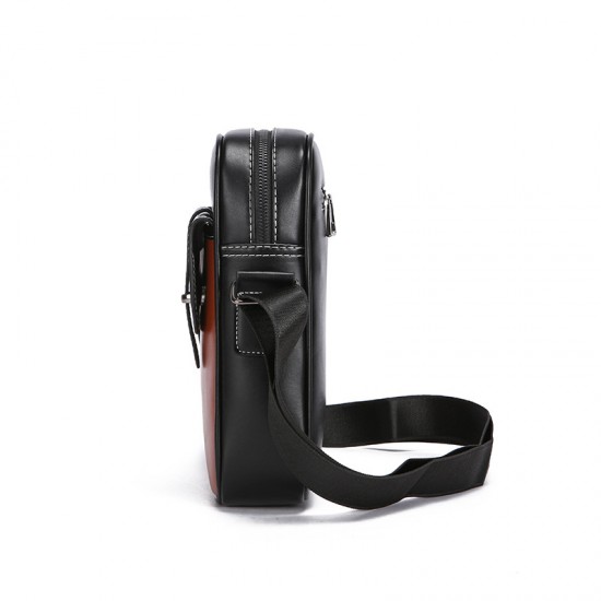 Men's single-shoulder bag, minimalist casual bag for youth, campus, light outdoor, hiking sports, leather multi-pocket flip cover bag for men