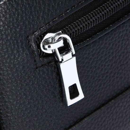 Handbag with grip, new style business men's handbag with password lock, anti-theft soft leather large capacity zero money storage bag