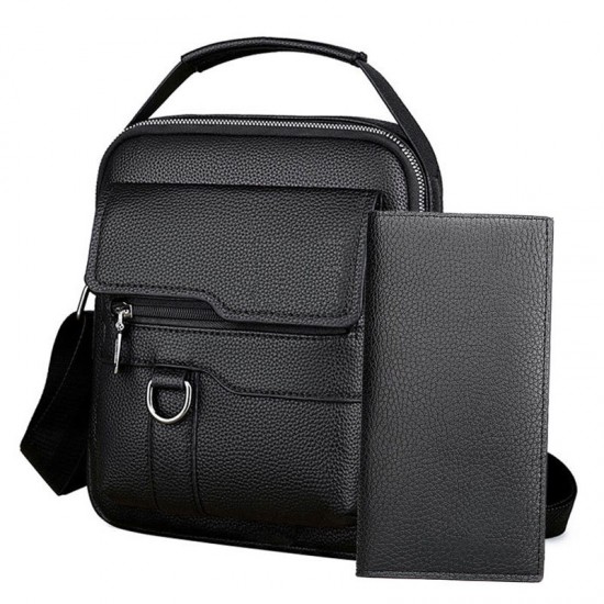 Men's handbag, woven new style handbag, men's business large-capacity handbag, wallet, trendy soft leather men's money clip bag