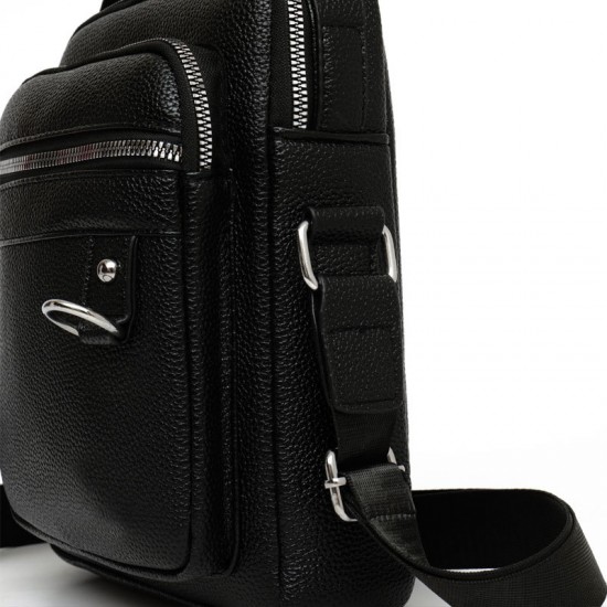 Men's single shoulder bag, new style lychee men's cross-body small bag, business commuting cross-body bag, casual travel handbag