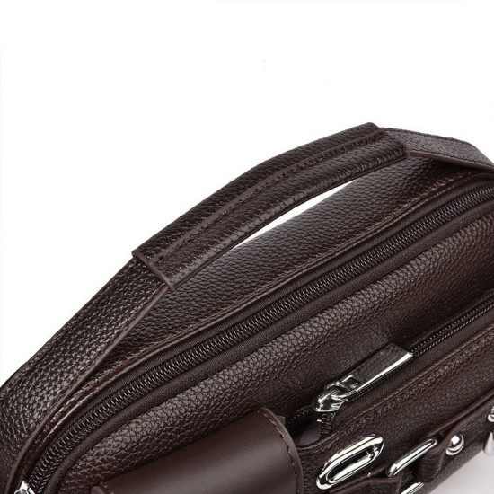 Men's single shoulder bag, new style lychee men's cross-body small bag, business commuting cross-body bag, casual travel handbag